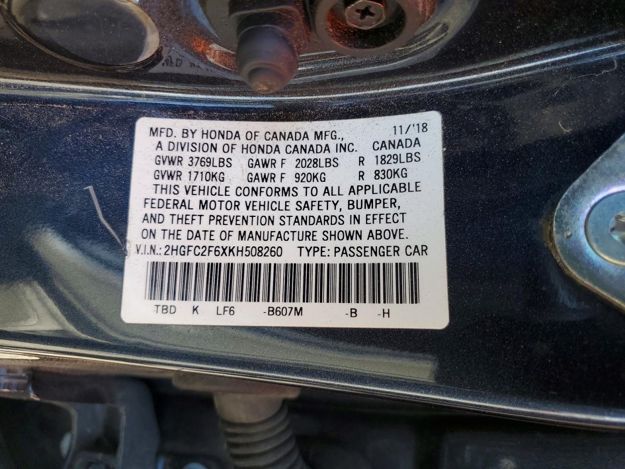 2019 HONDA CIVIC