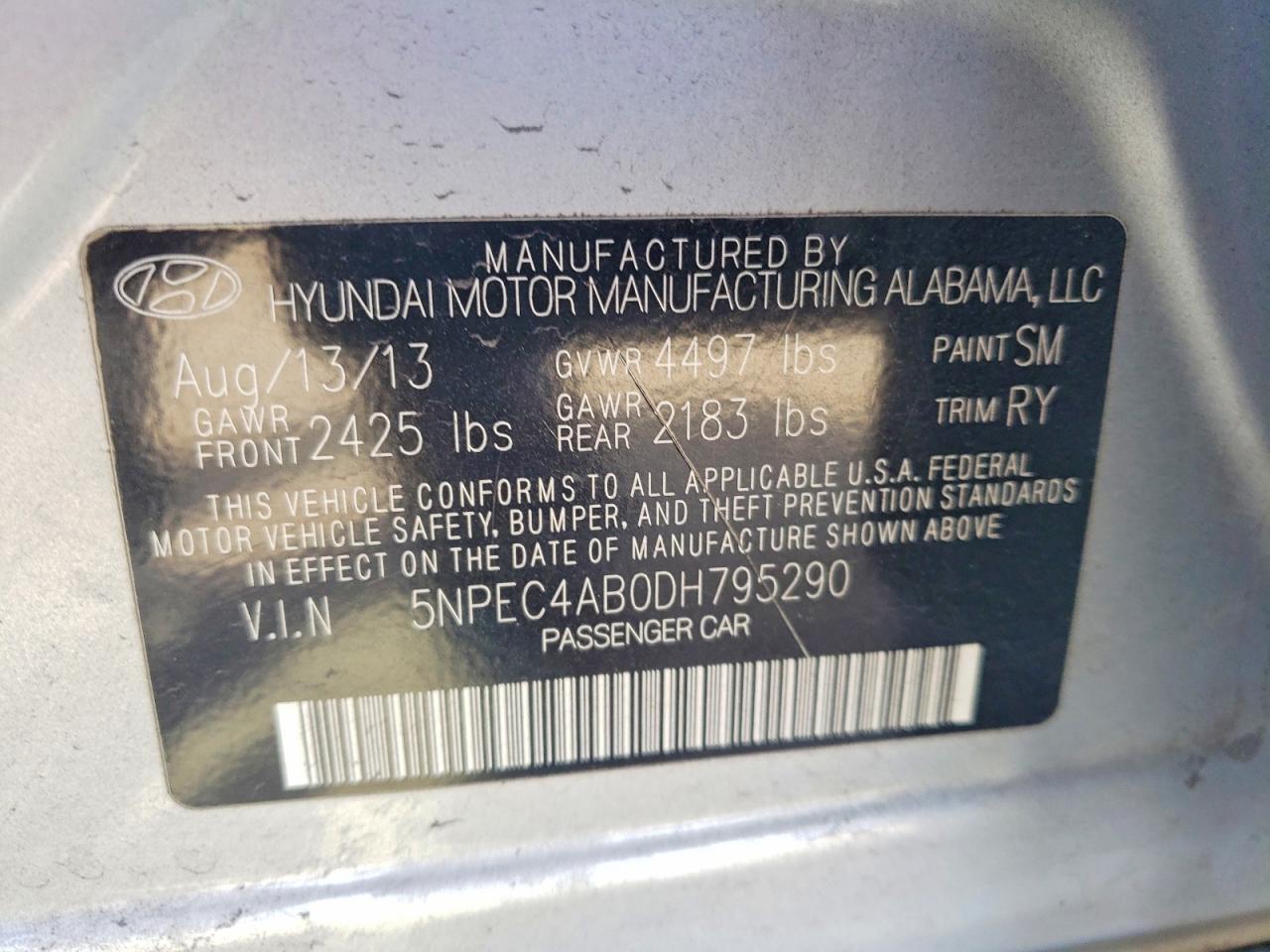 2013 HYUNDAI SONATA