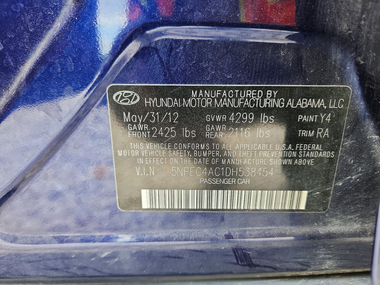 2013 HYUNDAI SONATA