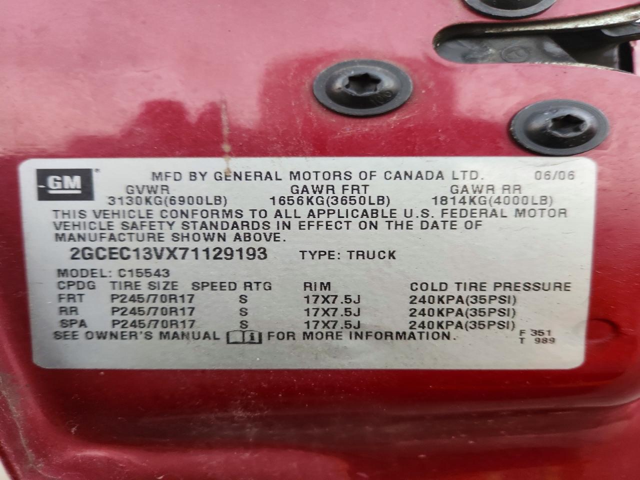 2007 CHEVROLET SILVERADO 1500