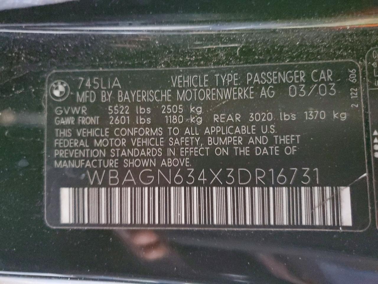 2003 BMW 7 series