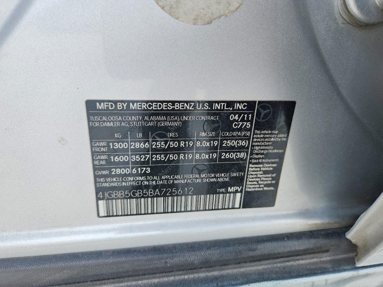2011 MERCEDES-BENZ ML-Class