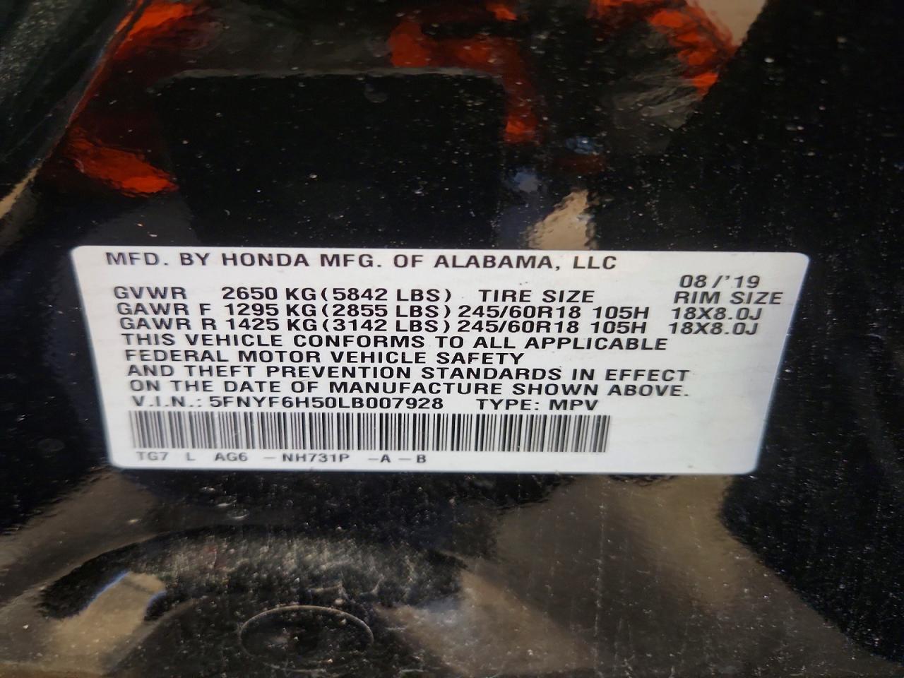 2020 HONDA PILOT