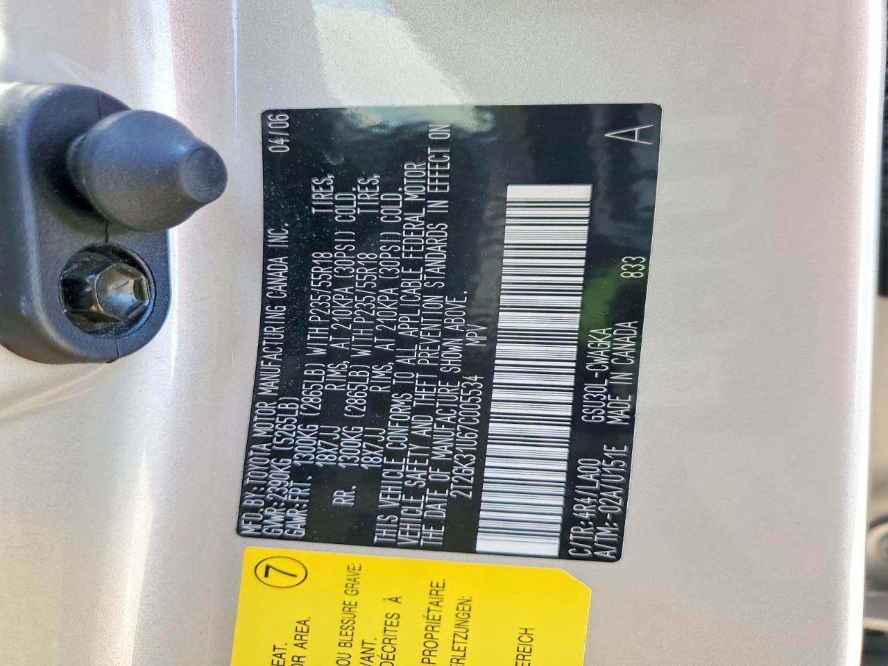 2007 LEXUS RX 400H