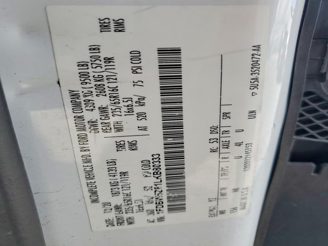 2020 FORD Transit