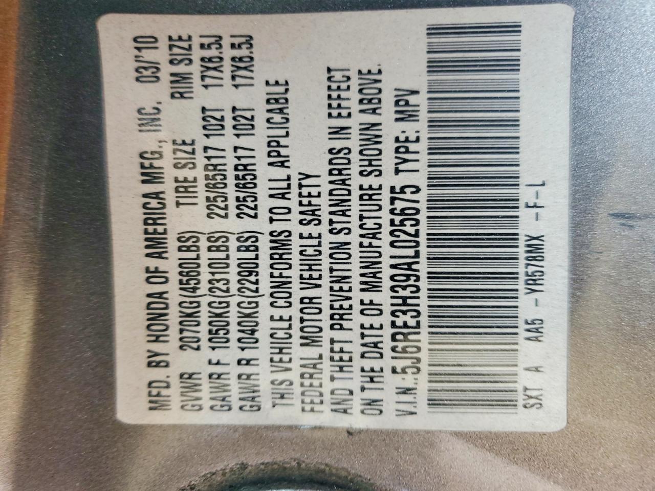 2010 HONDA CR-V