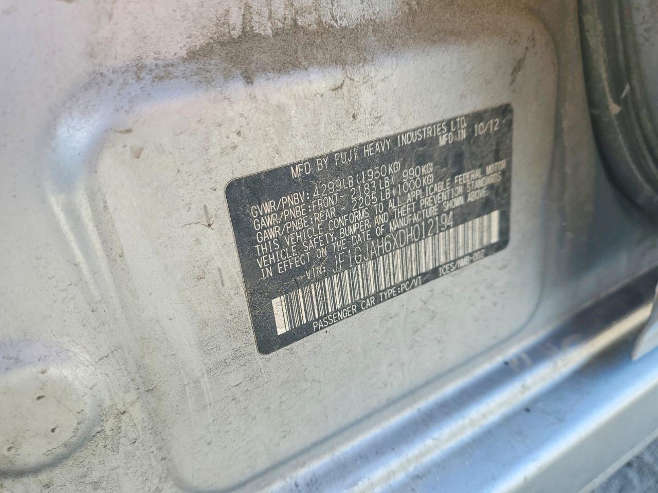 2013 SUBARU IMPREZA