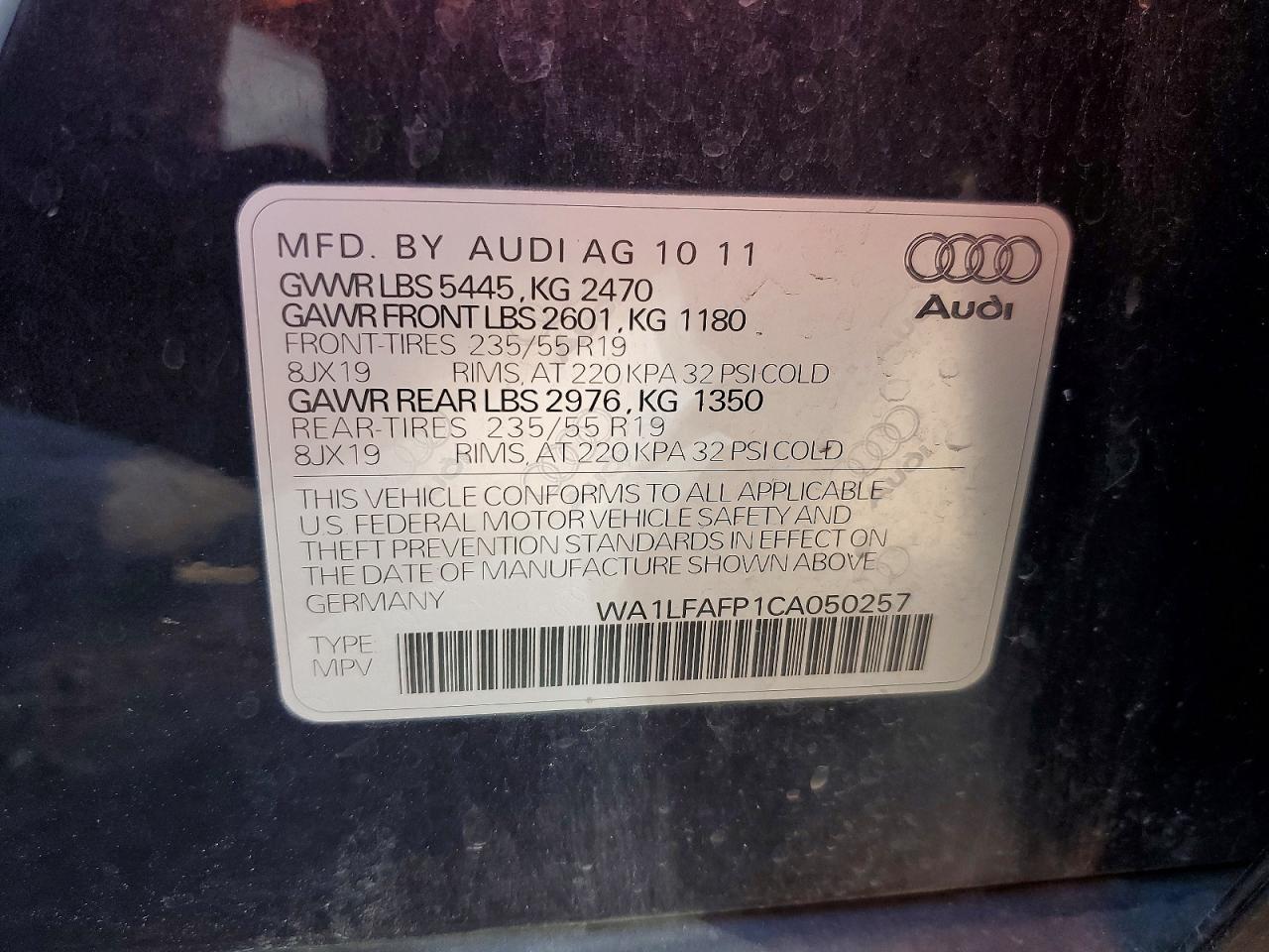 2012 AUDI Q5
