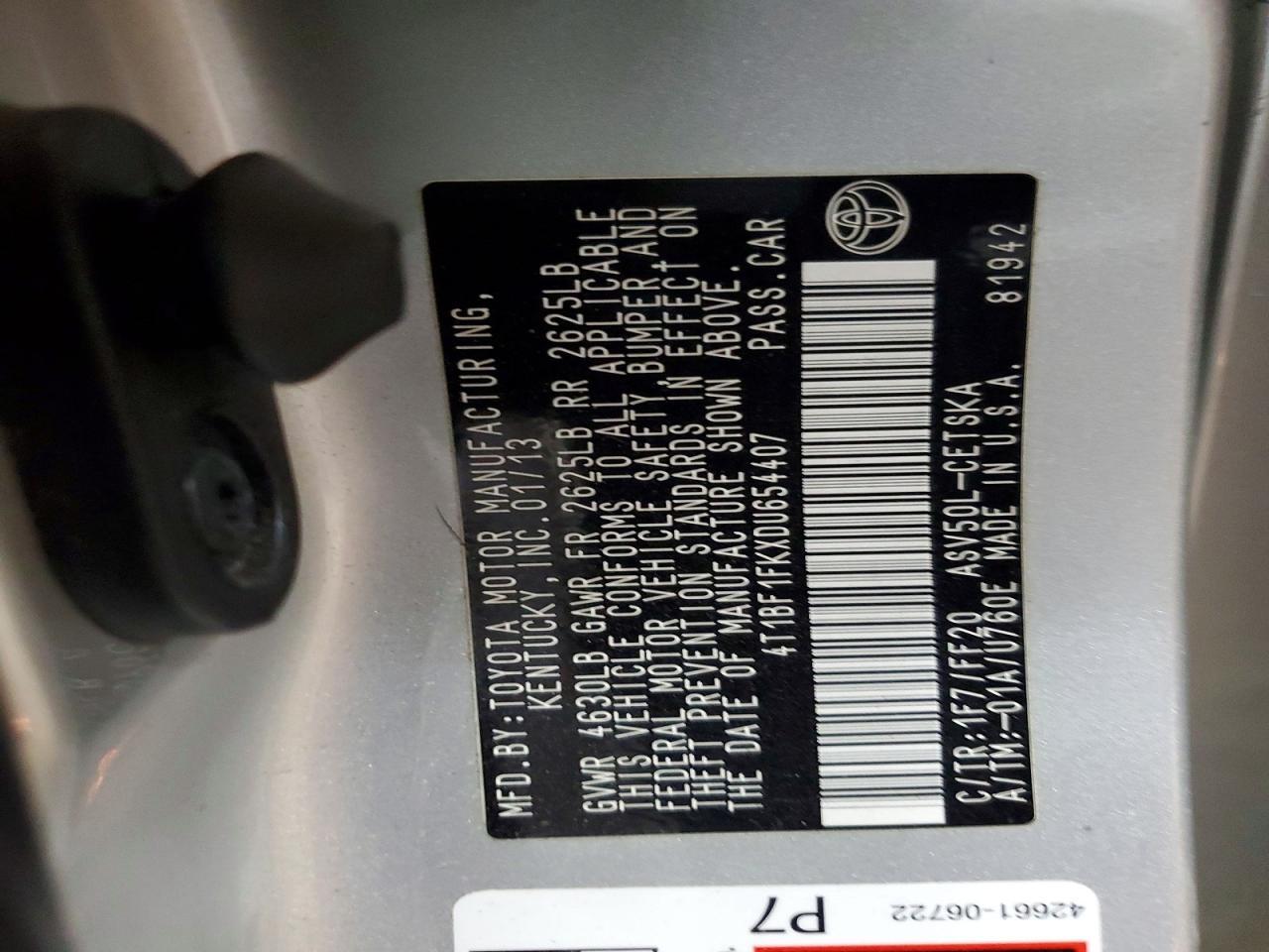2013 TOYOTA CAMRY