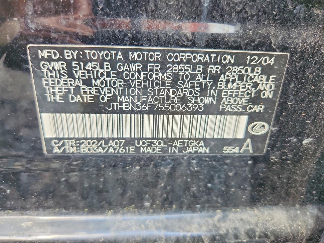 2005 LEXUS Ls 430