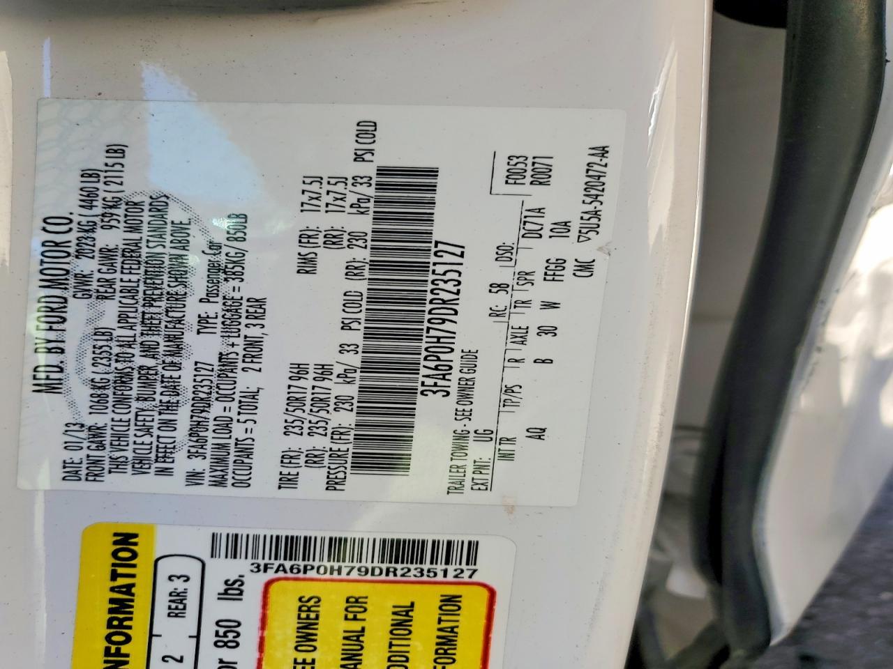2013 FORD FUSION