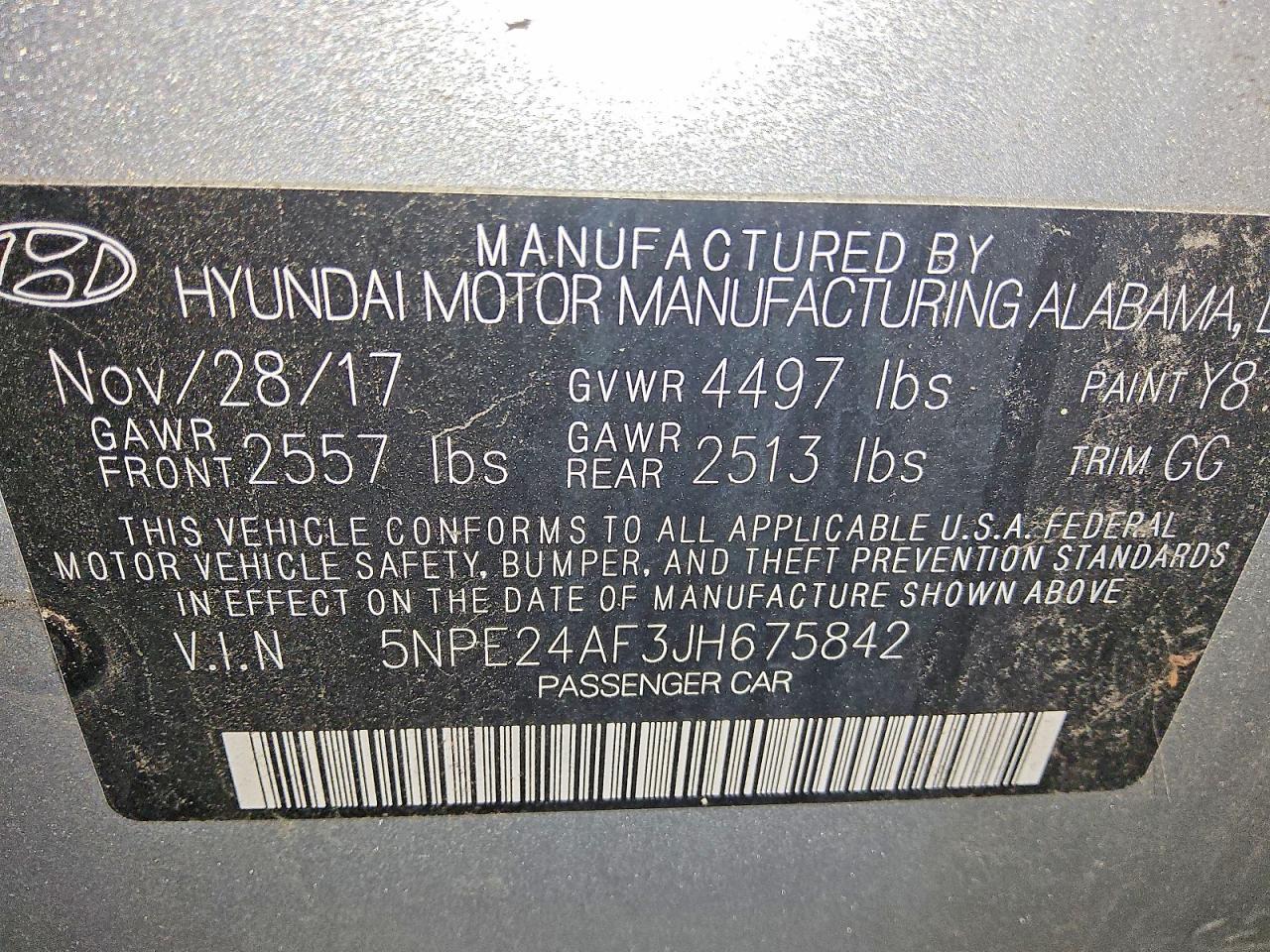 2018 HYUNDAI SONATA