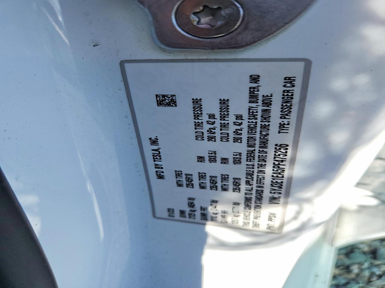 2023 TESLA MODEL 3