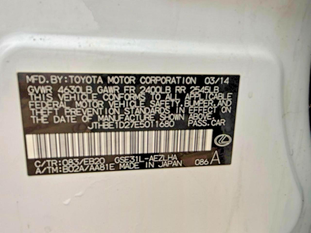 2014 LEXUS IS 350