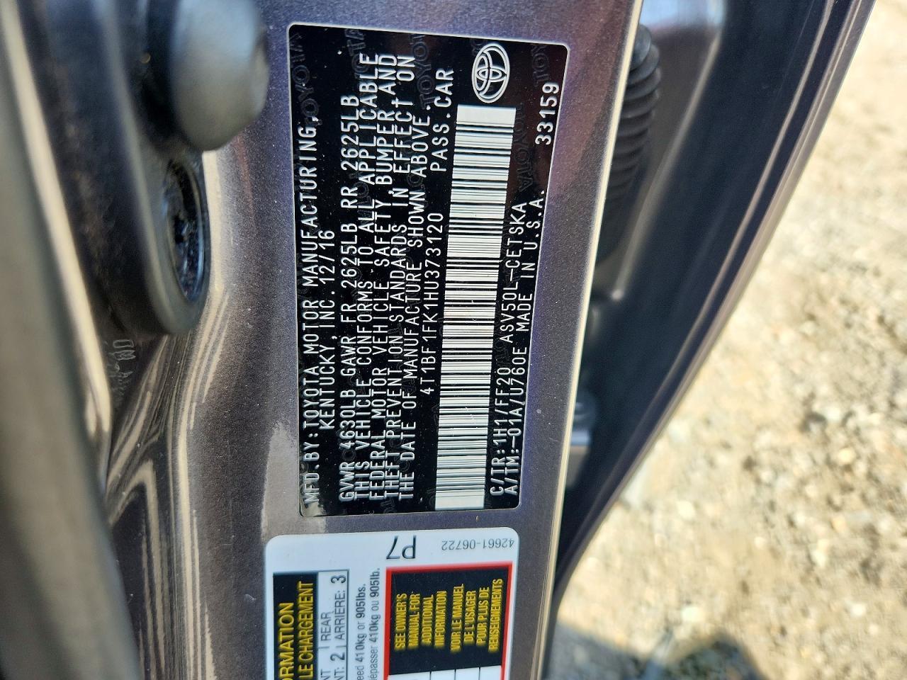 2017 TOYOTA CAMRY