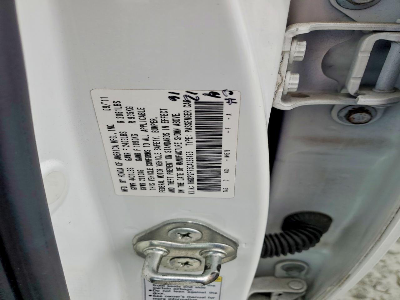 2012 HONDA ACCORD