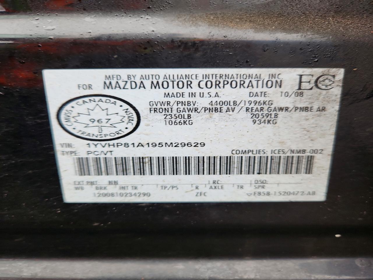 2009 MAZDA 6