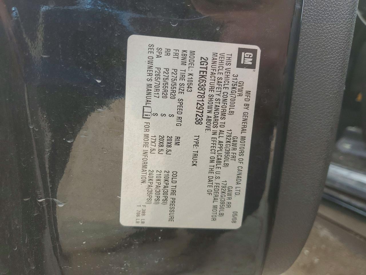 2008 GMC SIERRA 1500