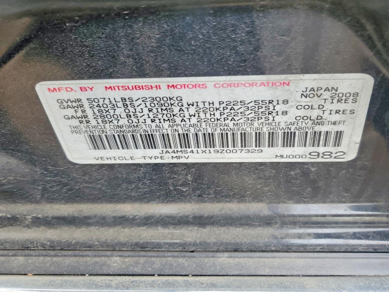 2009 MITSUBISHI outlander