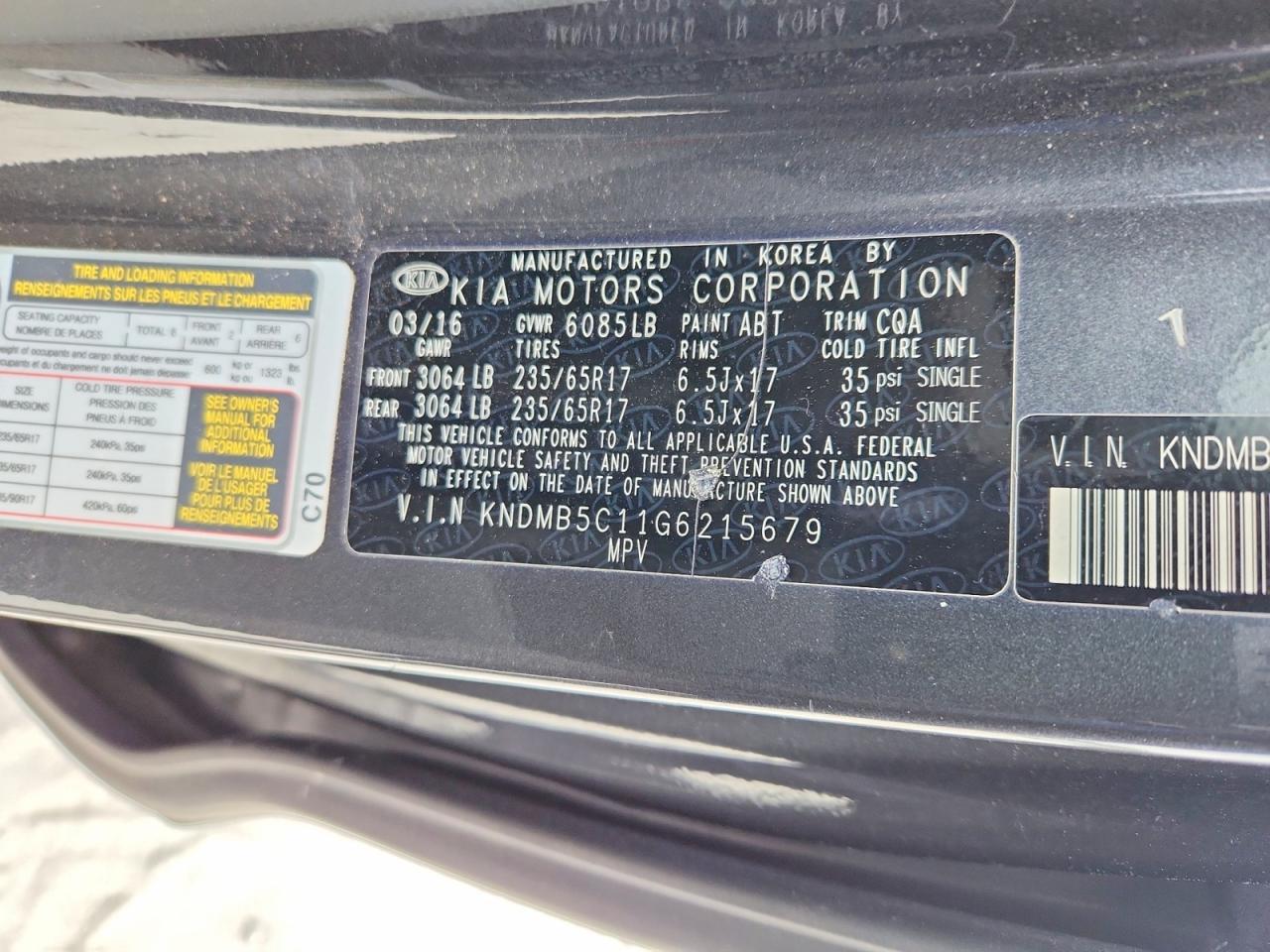 2016 KIA SEDONA