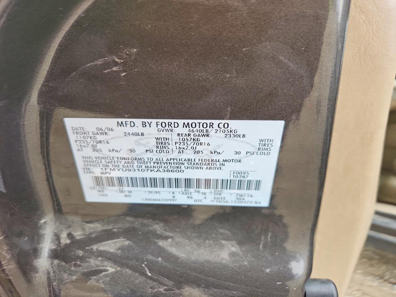2007 FORD ESCAPE