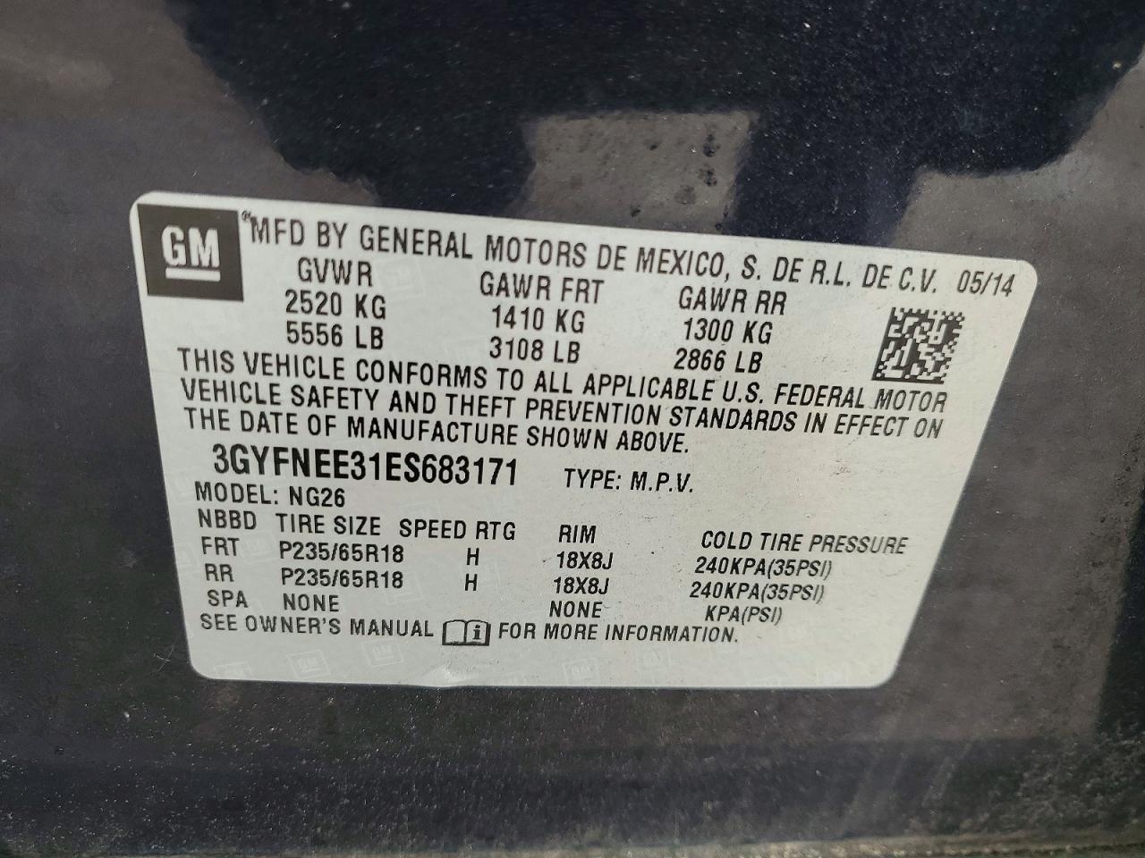 2014 CADILLAC SRX