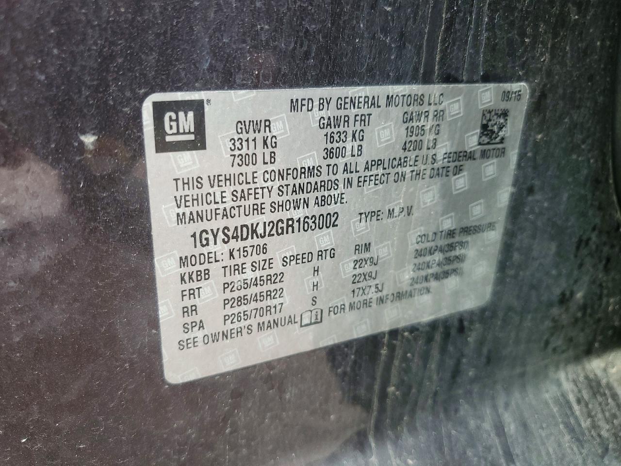 2016 CADILLAC ESCALADE