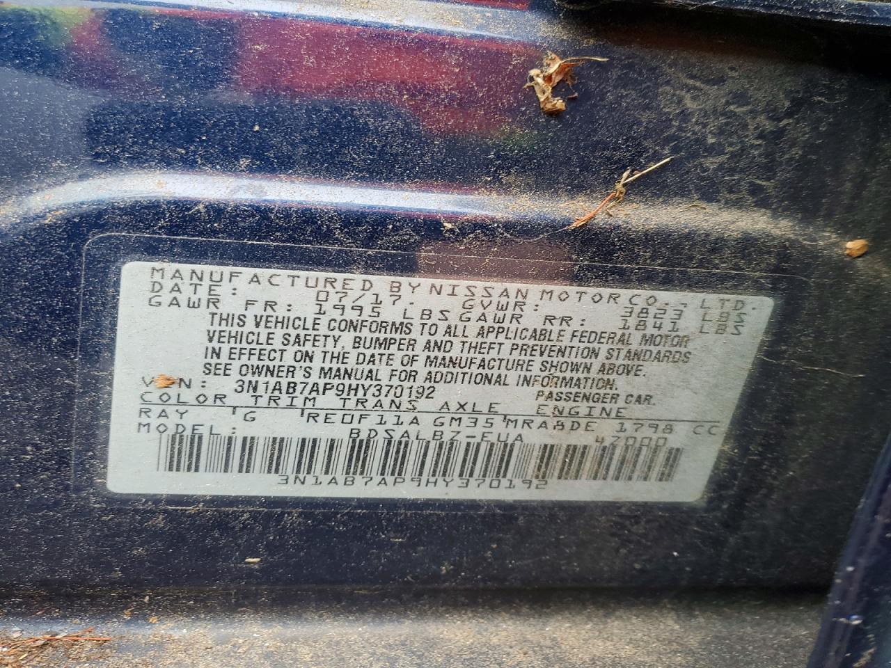2017 NISSAN SENTRA