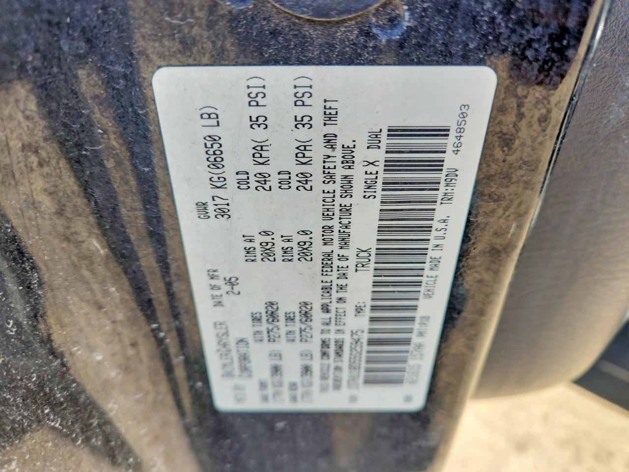 2005 DODGE RAM 1500