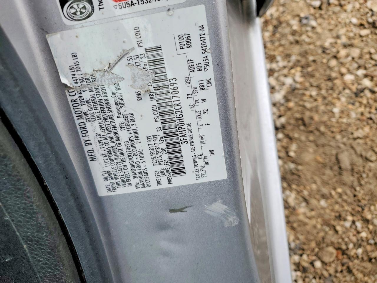 2012 FORD FUSION