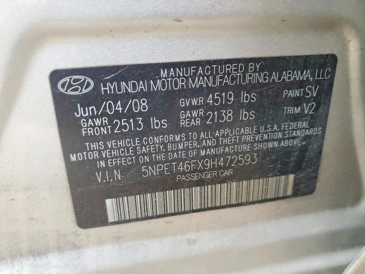 2009 HYUNDAI SONATA