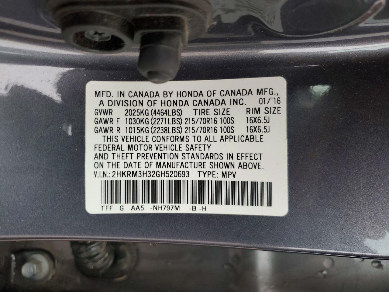 2016 HONDA CR-V