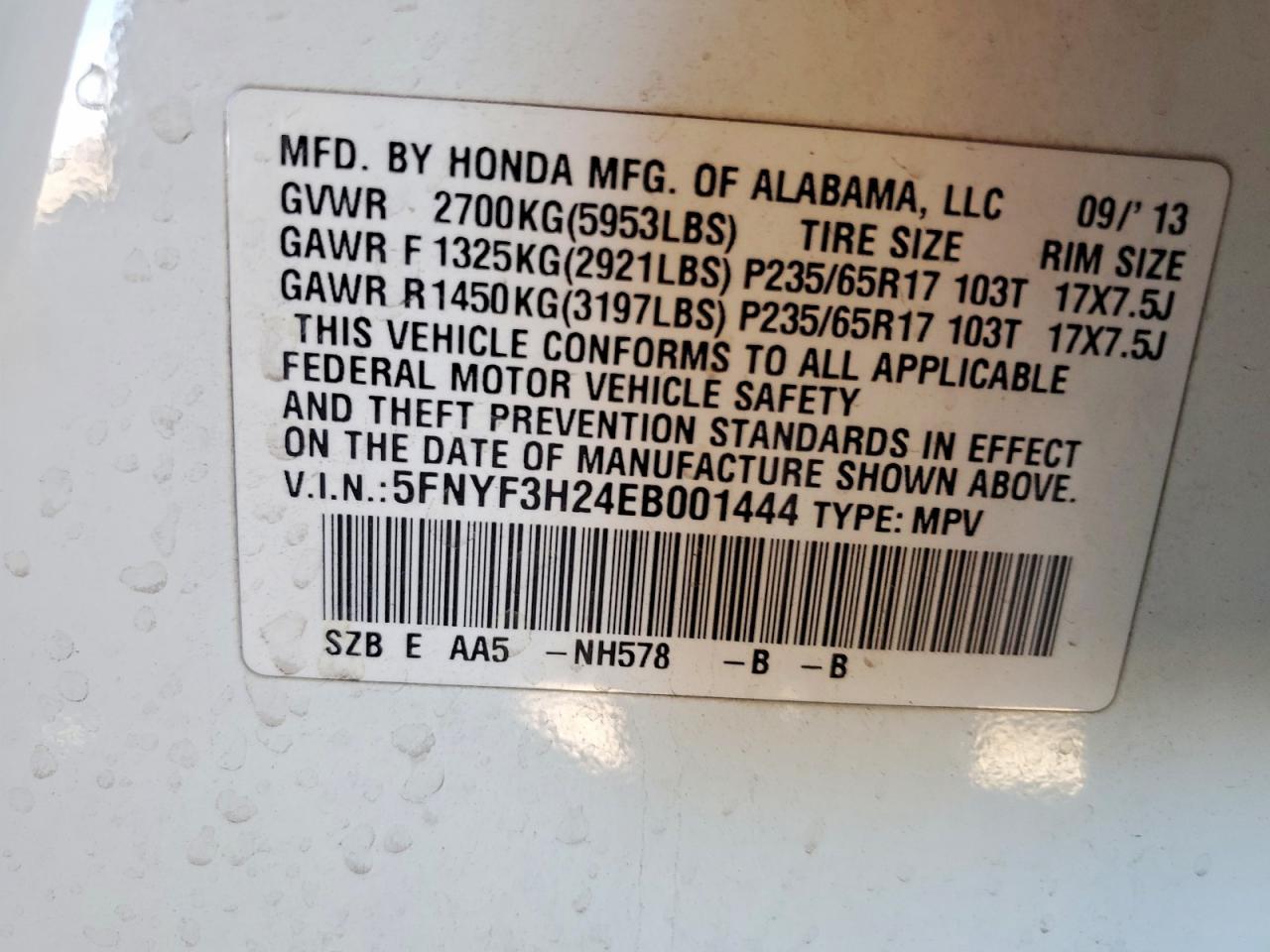 2014 HONDA PILOT