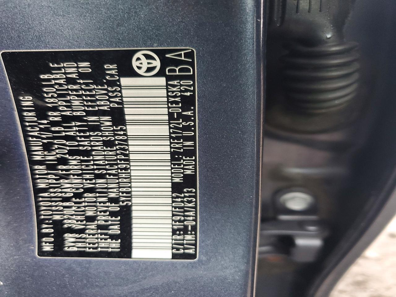 2015 TOYOTA COROLLA