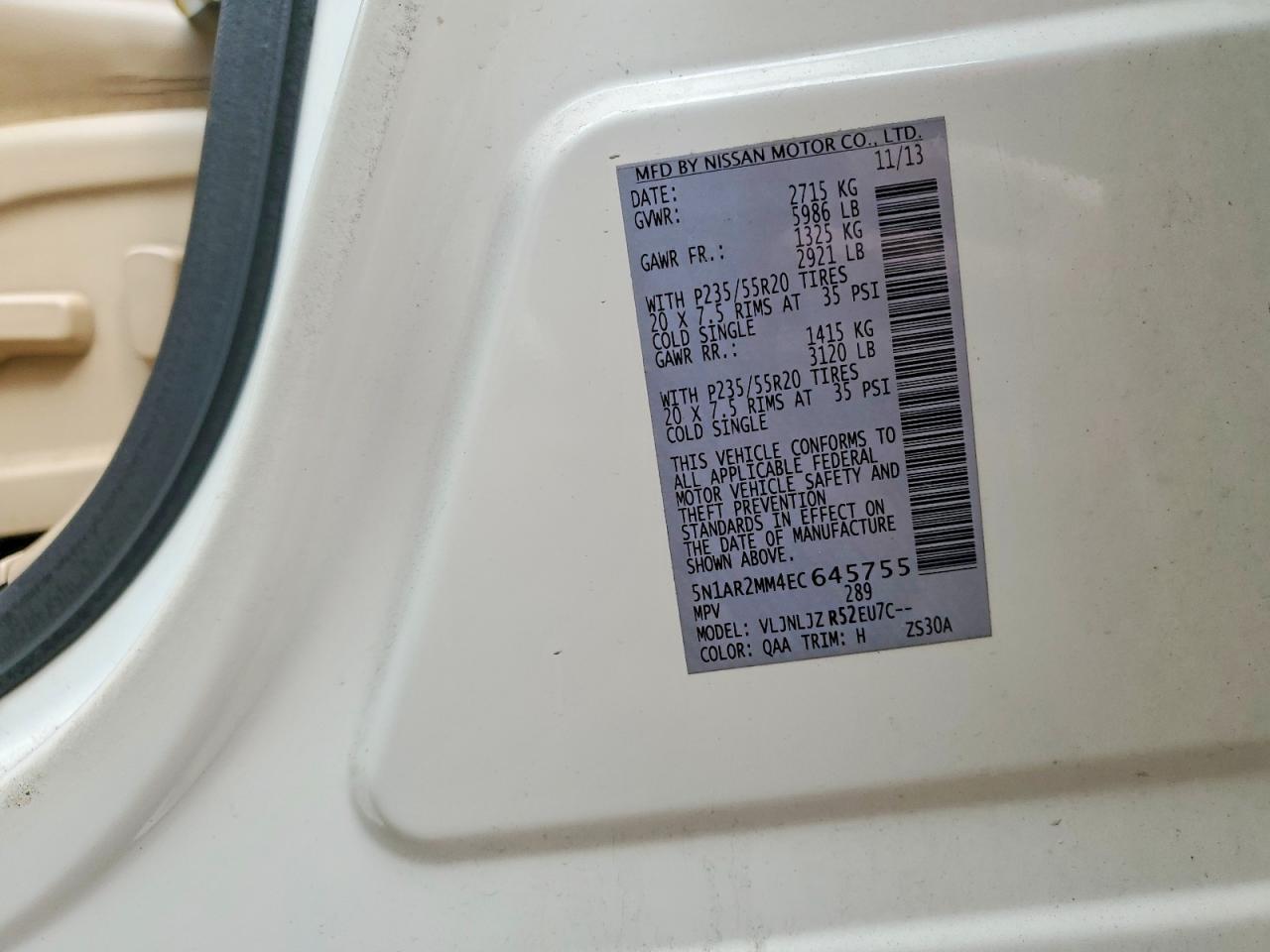 2014 NISSAN PATHFINDER