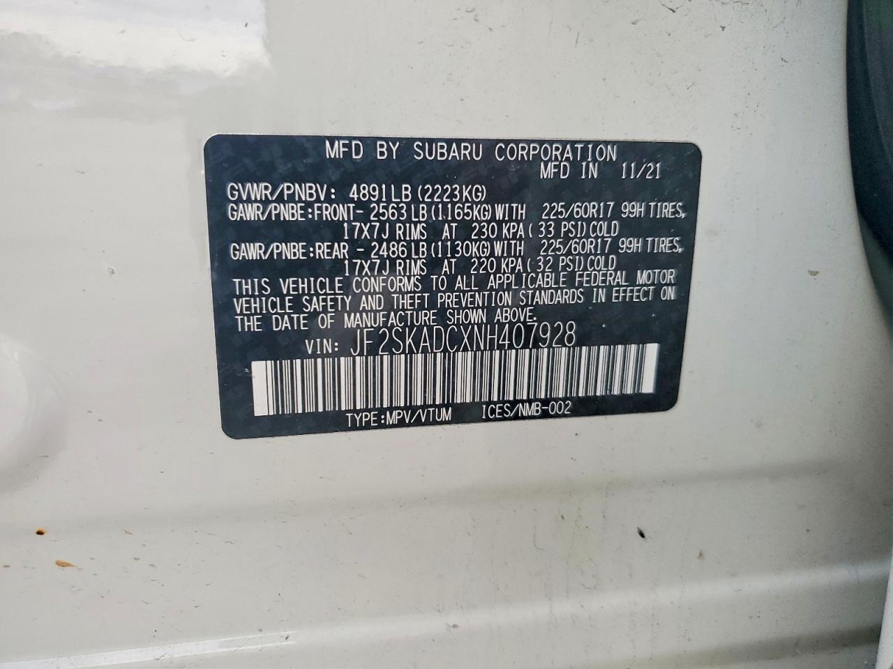 2022 SUBARU FORESTER
