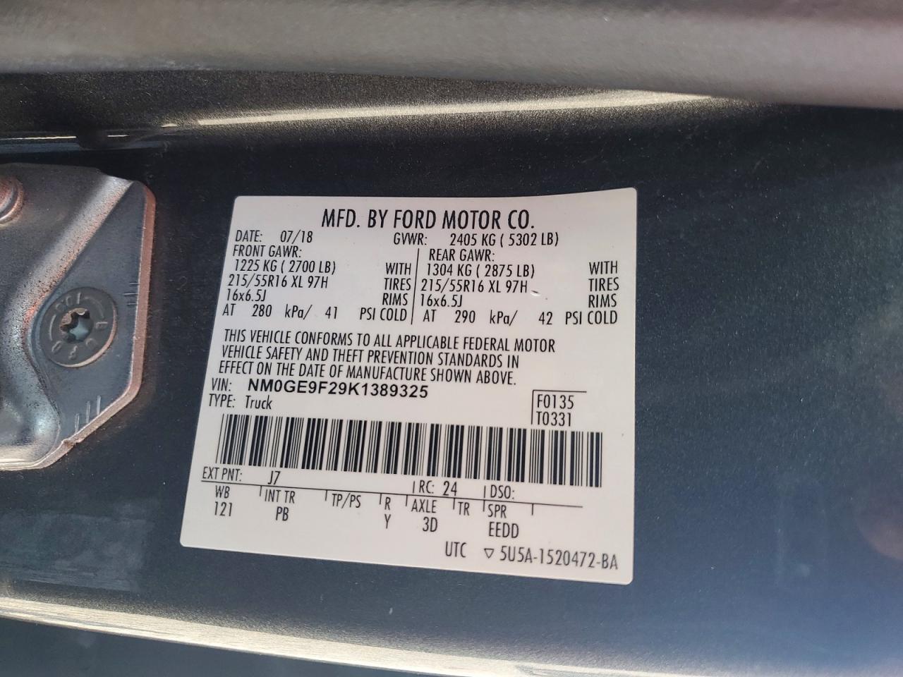 2019 FORD TRANSIT CONNECT