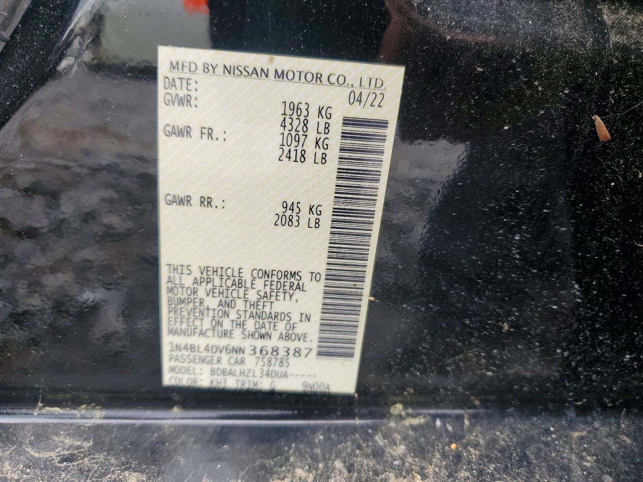 2022 NISSAN ALTIMA