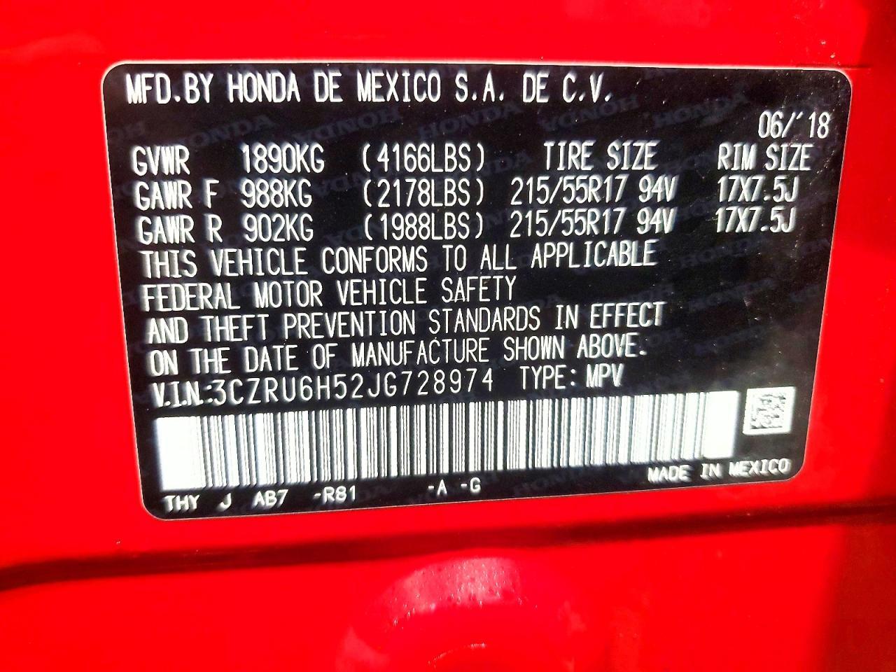 2018 HONDA HR-V
