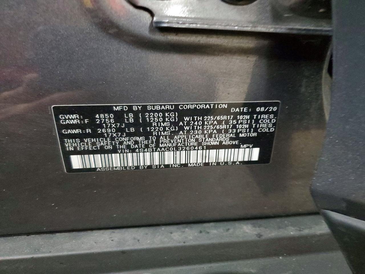 2020 SUBARU Outback