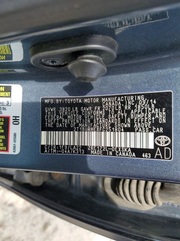 2015 TOYOTA COROLLA