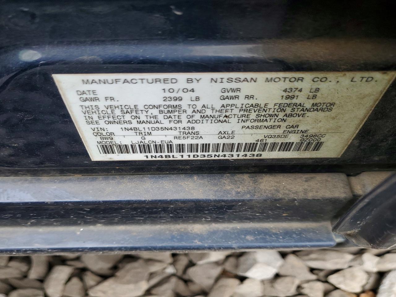 2005 NISSAN ALTIMA