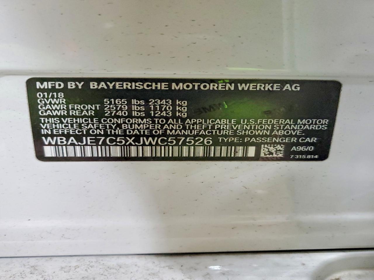 2018 BMW 5 series