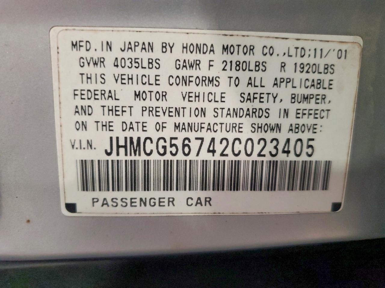 2002 HONDA ACCORD