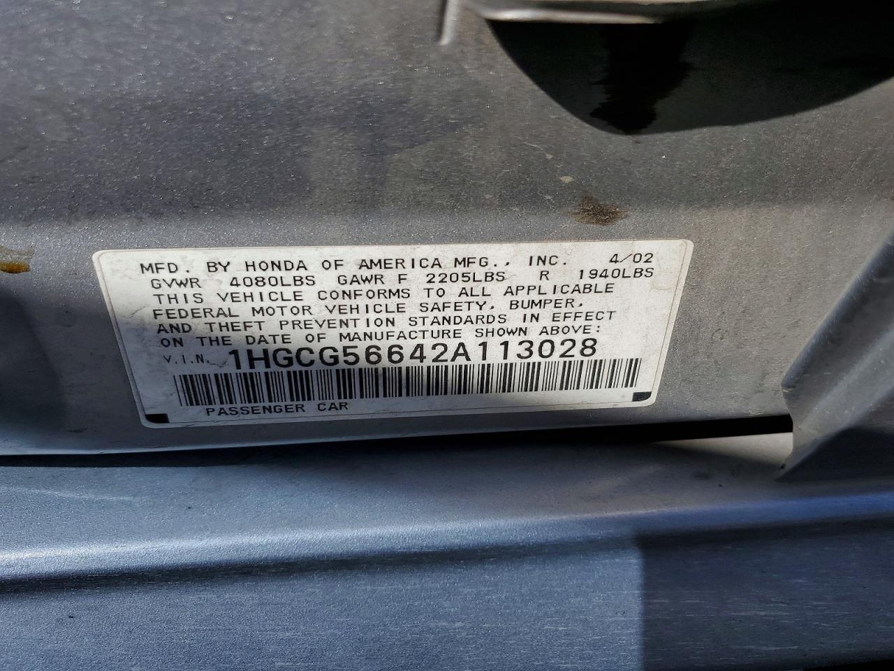 2002 HONDA ACCORD