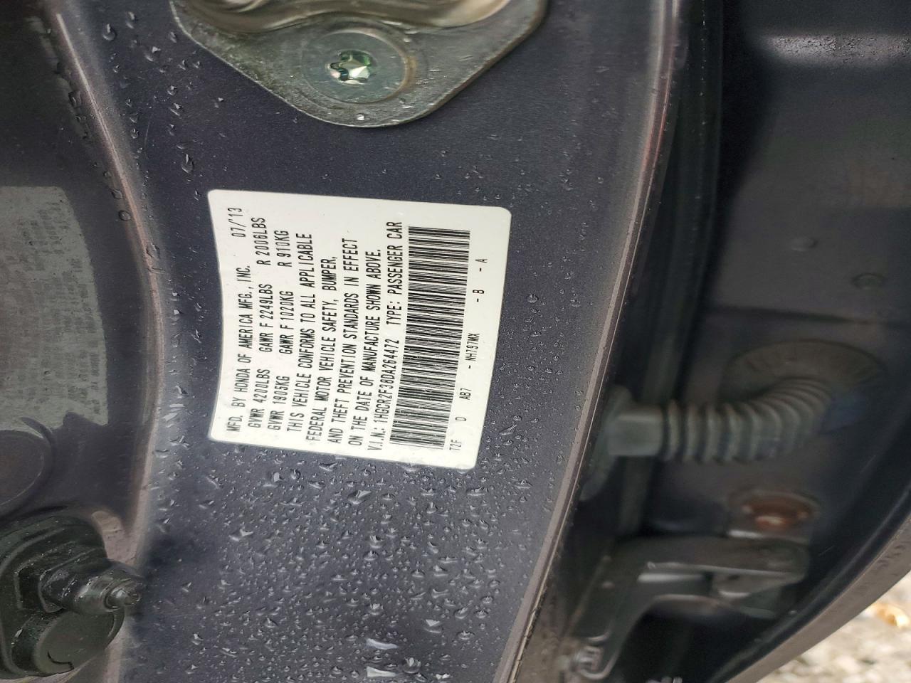2013 HONDA ACCORD