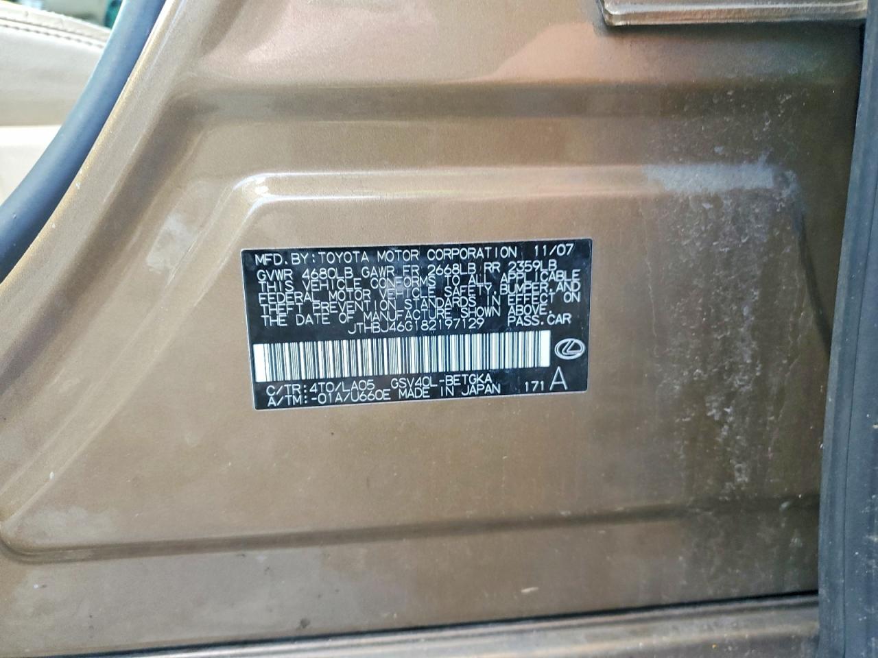 2008 LEXUS ES 350