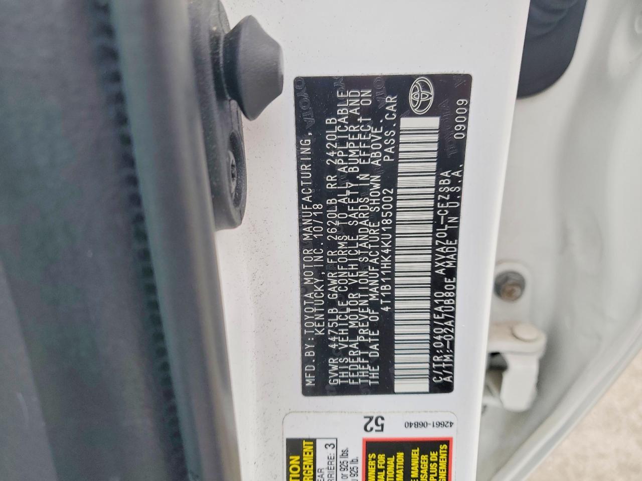 2019 TOYOTA CAMRY