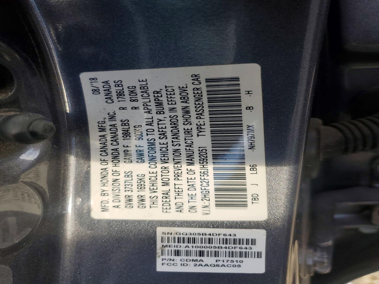 2018 HONDA CIVIC