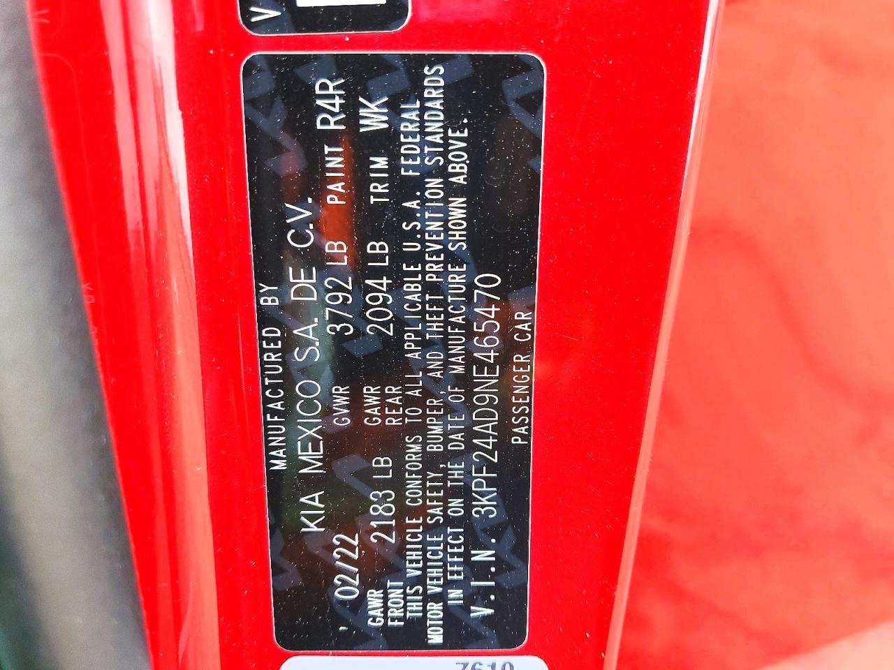 2022 KIA FORTE
